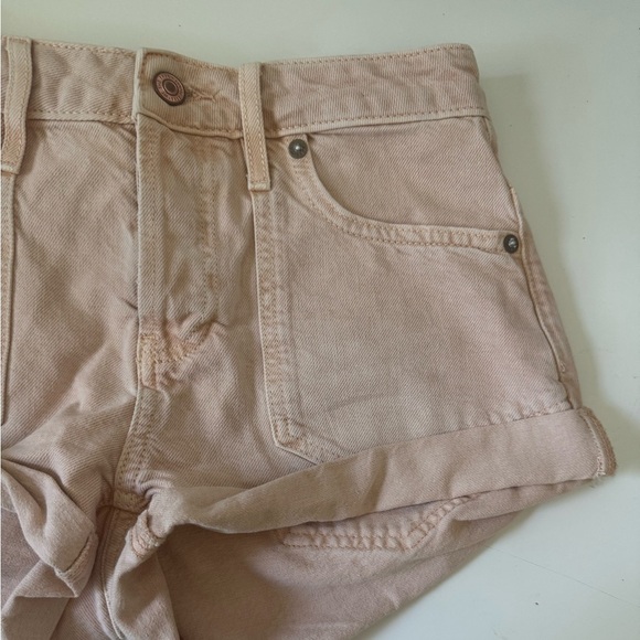 Free People We The Free Beginners Luck Low Rise Slouch Denim Shorts Pink 25 - Picture 5 of 13